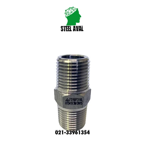 مغزی فشار قوی دنده استیل 304 و استیل 316 hex nipple